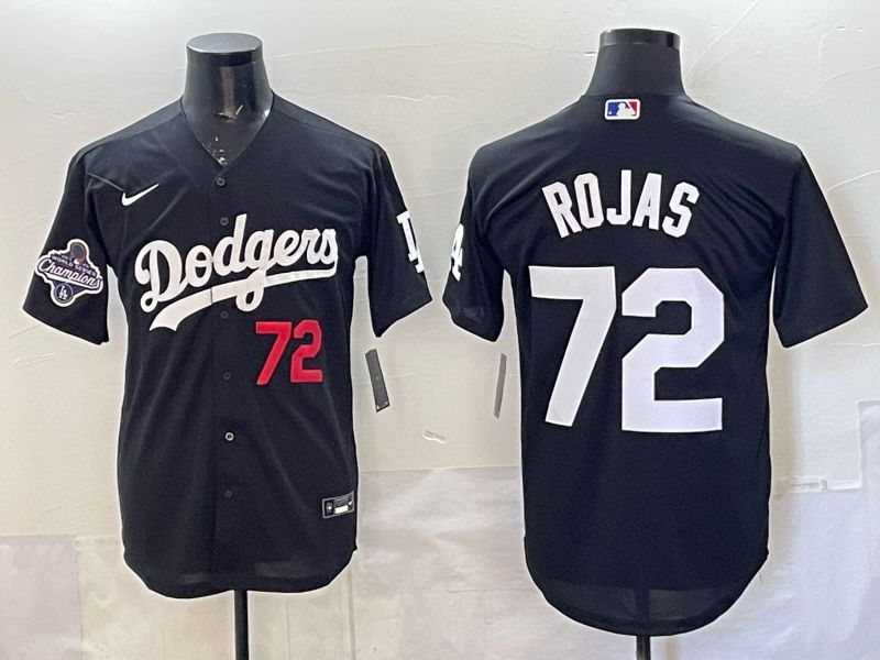 Men 2026 Nike Los Angeles Dodgers #72 Rojas Black Game MLB Jersey 07->los angeles dodgers->MLB Jersey